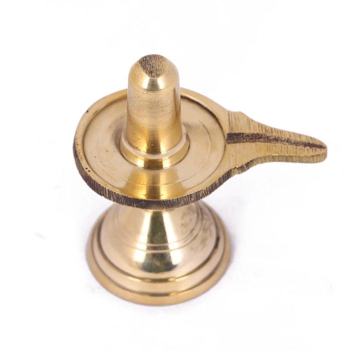 Brass Shivling Idol - 2.75 Inches | Shiva Lingam Statue for Puja/ 110 Gms Approx