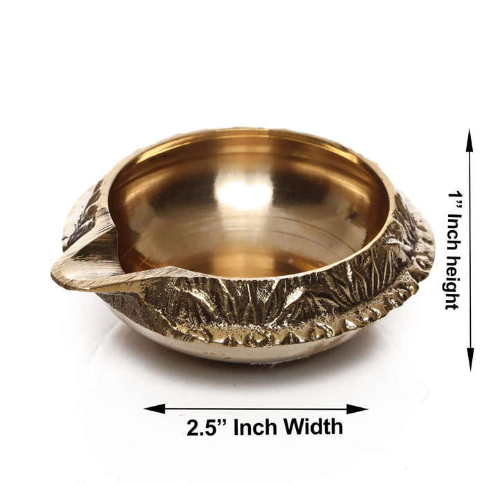 Brass Kuber Deep - 1 x 2.5 Inches | Brass Vilakku/ Kubera Deepam/ Kubera Lamp for Pooja/ 50 Gms Approx