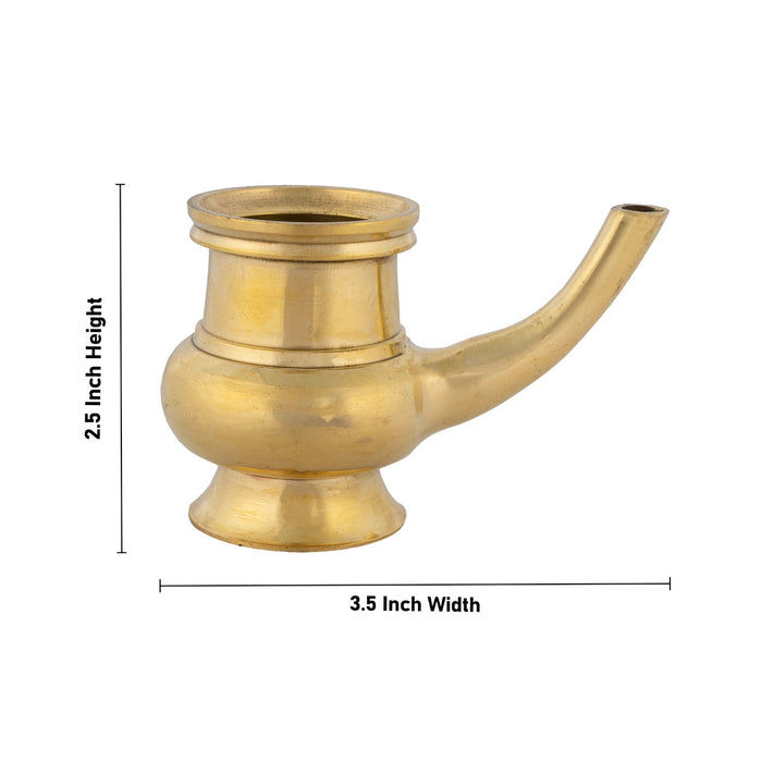 Brass Kindi - 2.5 x 3.5 Inches | Brass Kalash/ Brass Kamandalam for Pooja