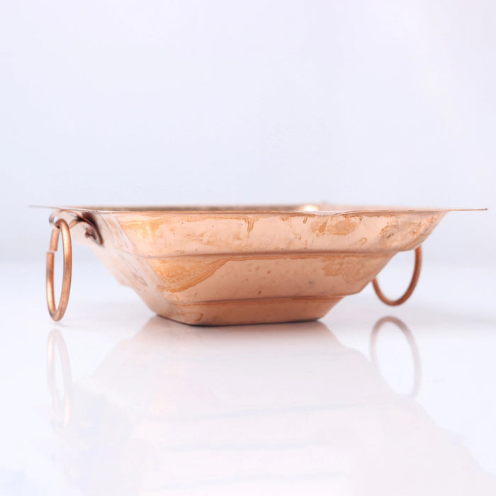 Havan Kund With Handle - 2 x 7 Inches | Hawan Kund/ Copper Agnihotra Without Stand for Pooja