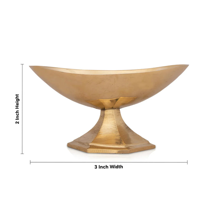 Brass Bowl - 2 x 3 Inches | Brass Cup/ Boat Shape Pooja Bowl for Home/ 95 Gms Approx
