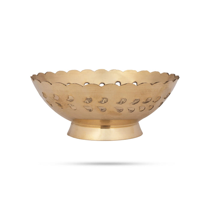 Brass Bowl With Base - 1.75 x 4 Inches | Pooja Cup/ Brass Katora/ Pooja Bowl for Home