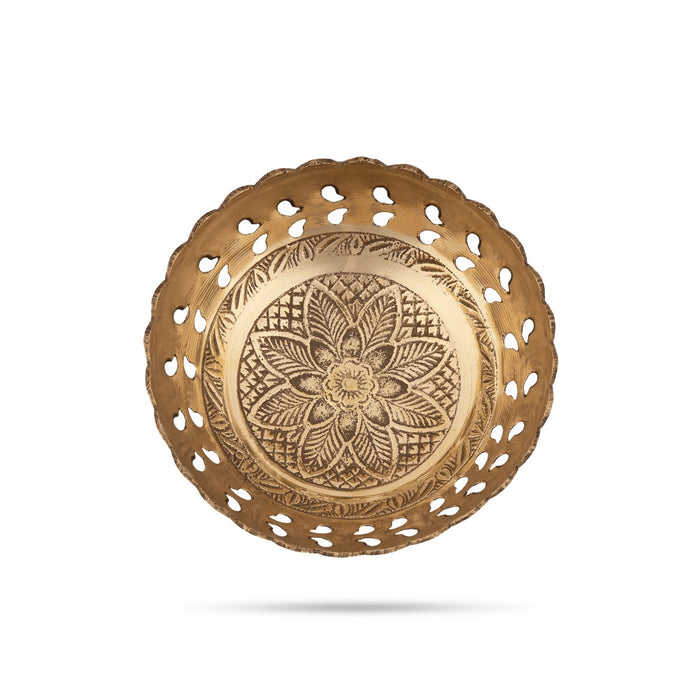 Brass Bowl With Base - 1.75 x 4 Inches | Pooja Cup/ Brass Katora/ Pooja Bowl for Home
