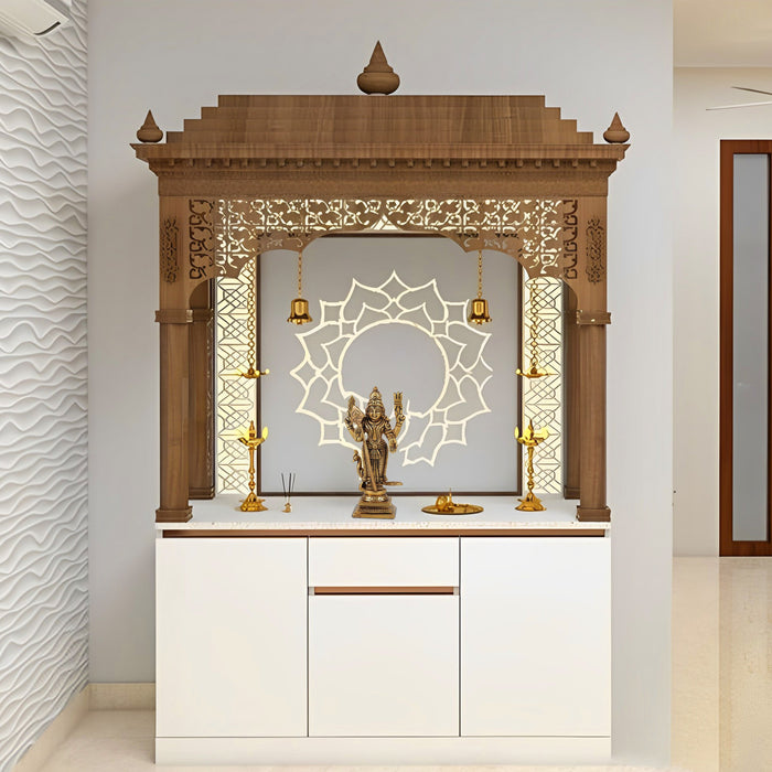 Murugan Statue Standing On Base - 6 x 3 Inches | Antique Brass Idol/ Kartikeya Statue For Devotional Worship