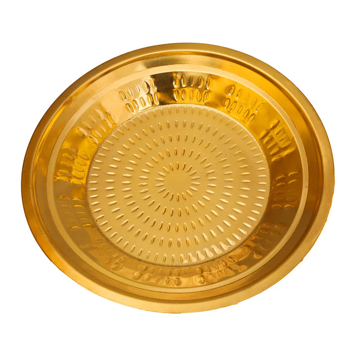 Brass Plate - 9 Inches | Pottu Prath/ Thali Plate for Pooja/ 215 Gms Approx