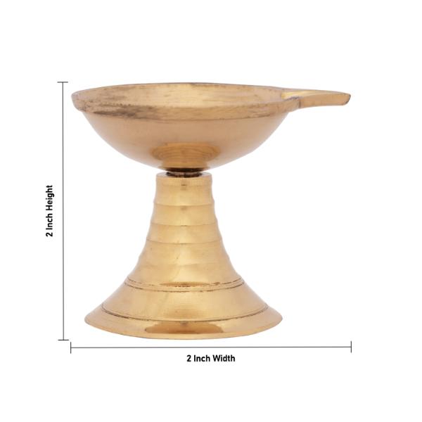 Kartik Deepam With Base - 2 X 2 Inches | Agal Vilakku Deepam/ Karthik Deepam/ Brass Lamp For Festival Lighting