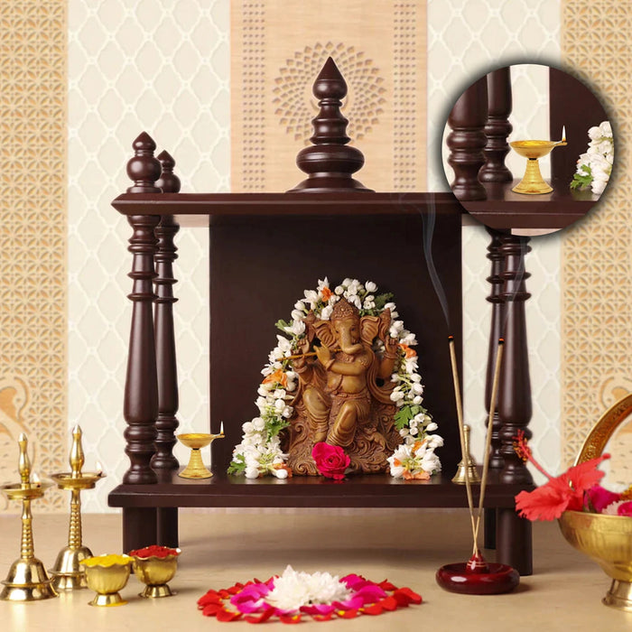 Kartik Deepam With Base - 2 X 2 Inches | Agal Vilakku Deepam/ Karthik Deepam/ Brass Lamp For Festival Lighting