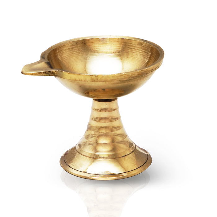 Kartik Deepam With Base - 2.75 X 2.5 Inches | Agal Vilakku Deepam/ Karthik Deepam/ Brass Lamp For Pooja