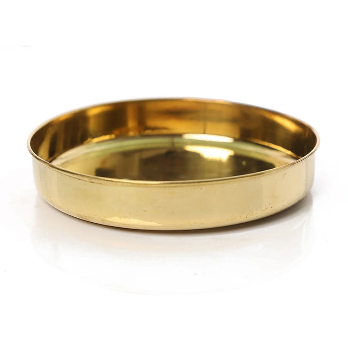 Brass Plate - 1 x 5.5 Inches | Khumcha Plate/ Pooja Plate/ Thali Plate for Home/ 80 Gms Approx