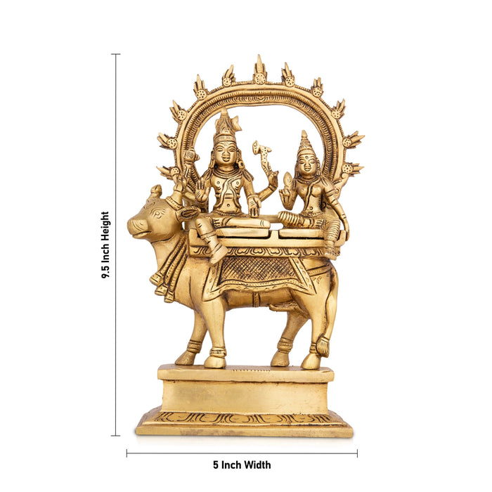 Pradosha Murti - 9.5 x 5 Inches | Antique Brass Statue for Pooja/ 2.100 Kgs Approx