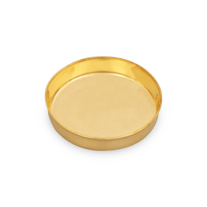 Brass Plate - 0.5 x 3.5 Inches | Small Plate/ Pooja Thali Plate/ Pooja Plate for Home