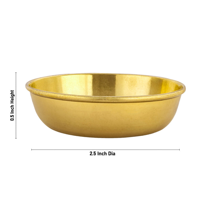 Brass Bowl - 0.5 x 2.5 Inches | Small Bowl/ Brass Cup/ Small Cup/ Pooja Bowl for Home