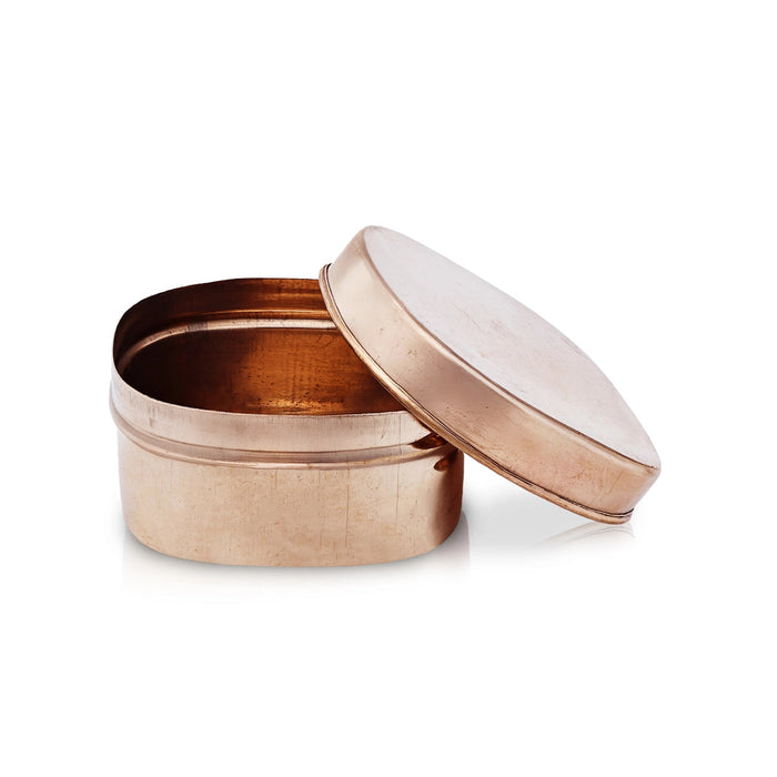 Copper Storage Box - 1.5 x 3 Inches | Copper Tiffin Box/ Square Tiffin Box/ Masala Box for Home/ 100 Gms Approx