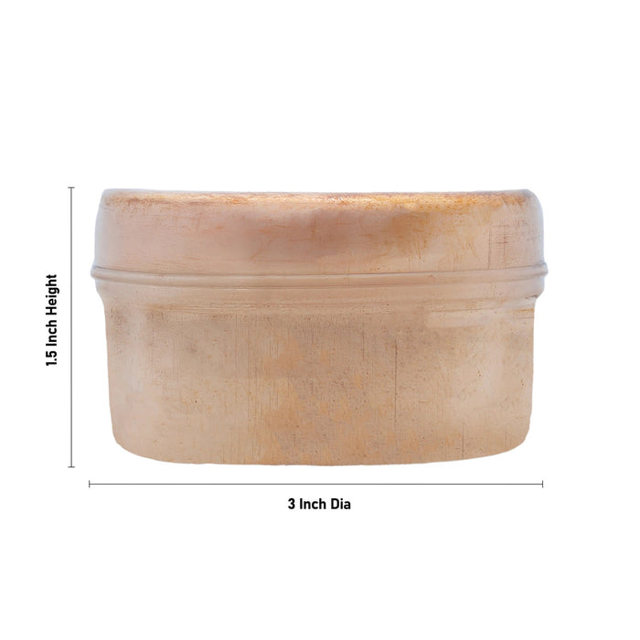Copper Storage Box - 1.5 x 3 Inches | Copper Tiffin Box/ Square Tiffin Box/ Masala Box for Home/ 100 Gms Approx