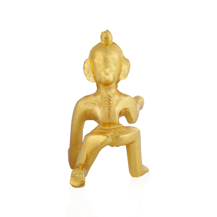 Crawling Krishna Statue - 3.5 x 3 Inches | Gold Polish Idol/ Laddu Gopal Figurine For Pooja