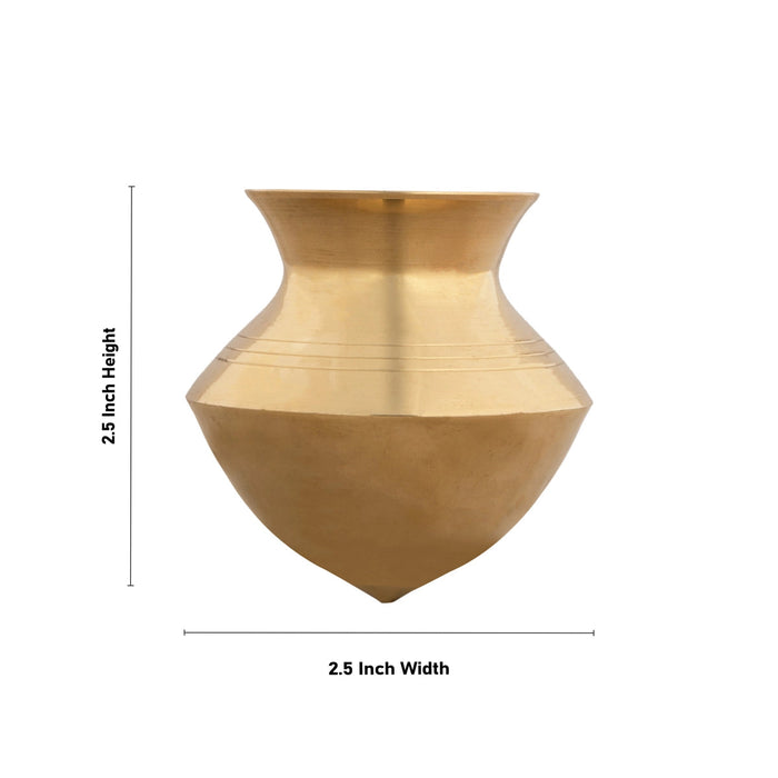 Abhishek Lota - 2.5 x 2.5 Inches | Shivling Lota/ Brass Abhishek Pot/ Brass Lota for Shivling Pooja