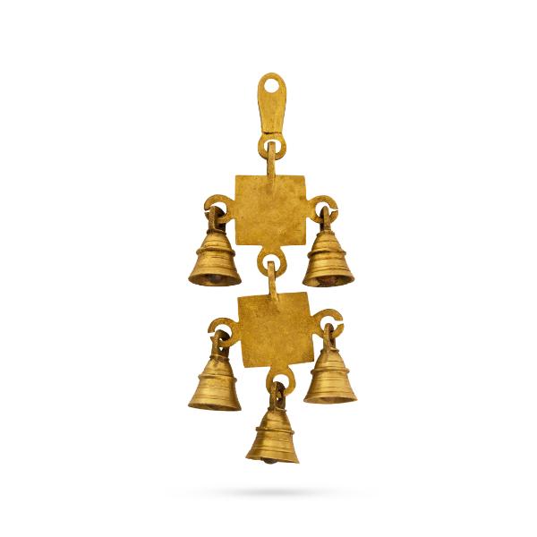 Vastu Hanging Bell - 10 X 3.5 Inches | Antique Brass 2 Step Pooja Bell/ Brass Bell For Hanging