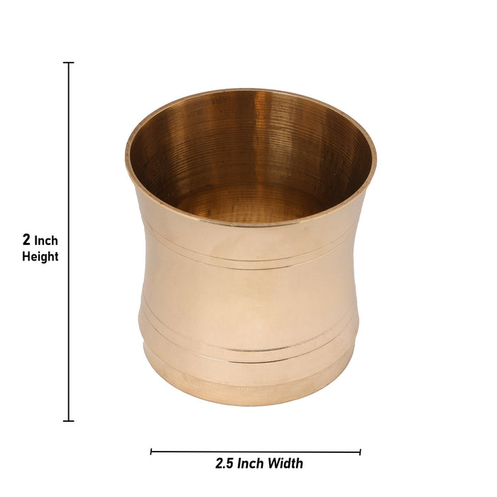 Panch Patra - 2 x 2.5 Inches | Panchapalli/ Brass Panchapatra/ Panchamurt for Pooja