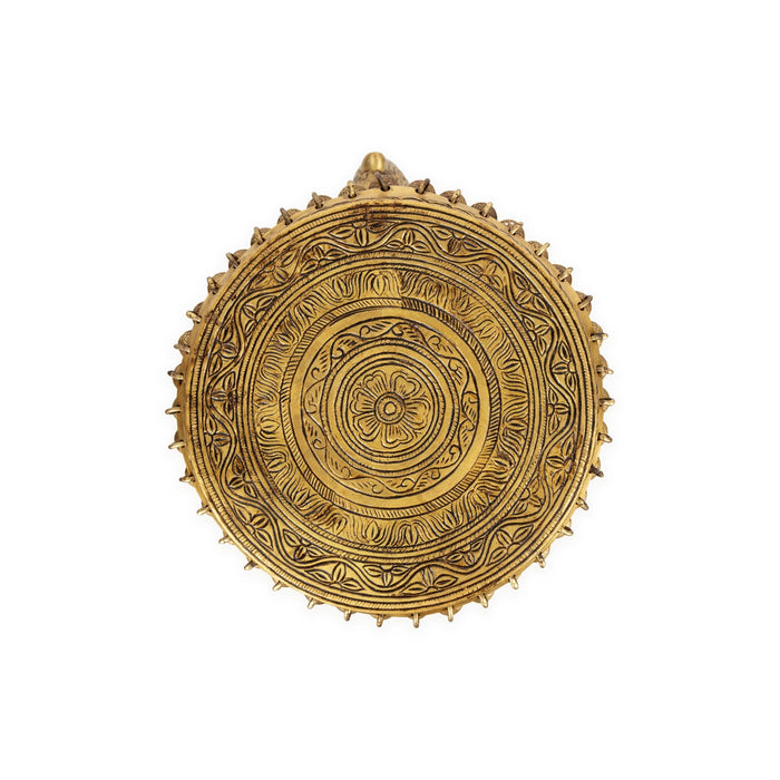 Fish Design Pooja Stand - 20 x 13 Inches | Ghungroo & Brass Stand/ Antique Polish Stool for Deity