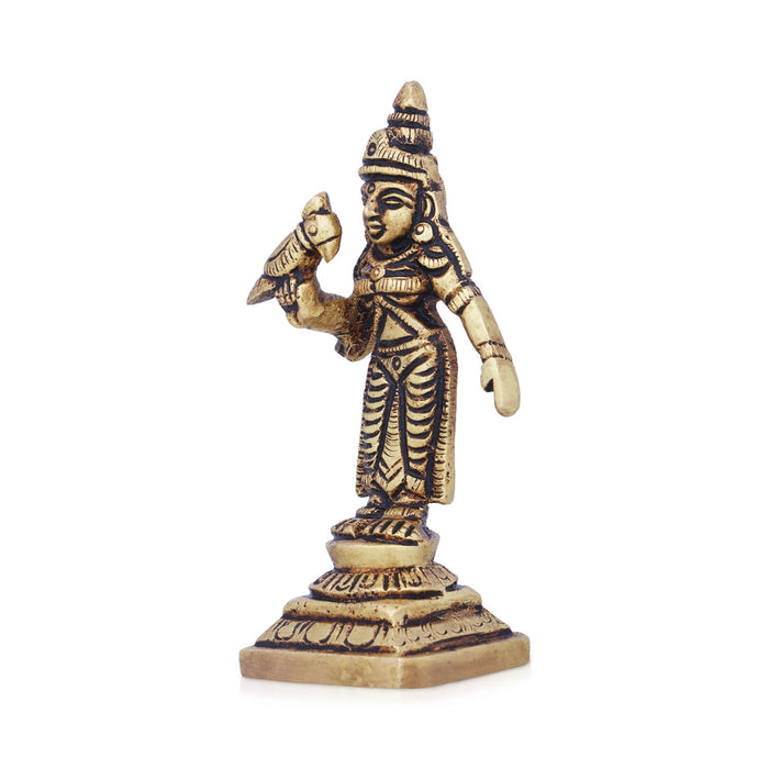 Meenakshi Amman Statue - 3.5 x 2 Inches | Meenakshi Amman Idol/ Brass Idol for Pooja