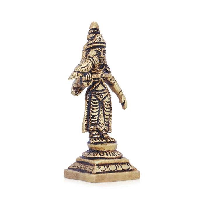 Meenakshi Amman Statue - 3.5 x 2 Inches | Meenakshi Amman Idol/ Brass Idol for Pooja
