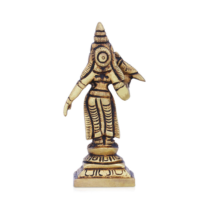 Meenakshi Amman Statue - 3.5 x 2 Inches | Meenakshi Amman Idol/ Brass Idol for Pooja