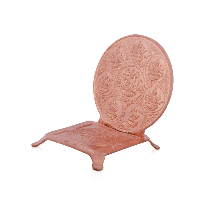 Ashtalakshmi Sri Chakra Peedam - 2.5 x 2 Inches | Ashtalakshmi Yantra/ Copper Yantram for Pooja