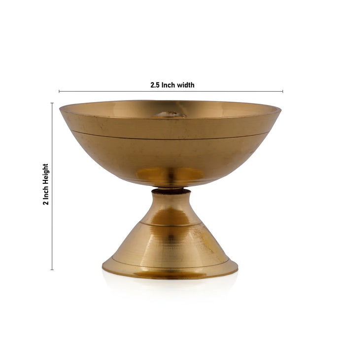 Brass Deep - 2 x 2.5 Inches | Nanda Diya/ Brass Vilakku for Home/ 60 Gms Approx