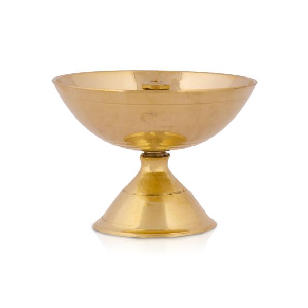 Nanda Deepam With Base - 2 x 2.75 Inches | Brass Lamp/ Nandha Vilakku/ Brass Pooja Diya for Home