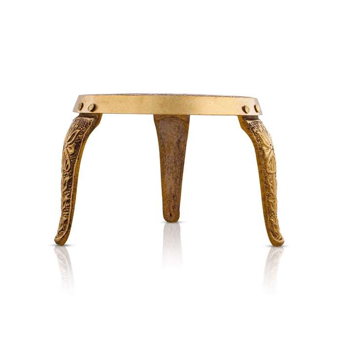 Mukkali Stool - 3 x 3.5 Inches | Brass Pooja Stand/ Brass Stand/ Mukkali Stand for Deity
