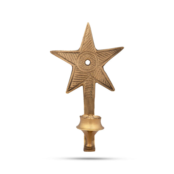 Brass Agarbathi Stand - 3 x 1.5 Inches | Agarbatti Stand/ Star Design Incense Holder for Pooja/ 25 Gms Approx