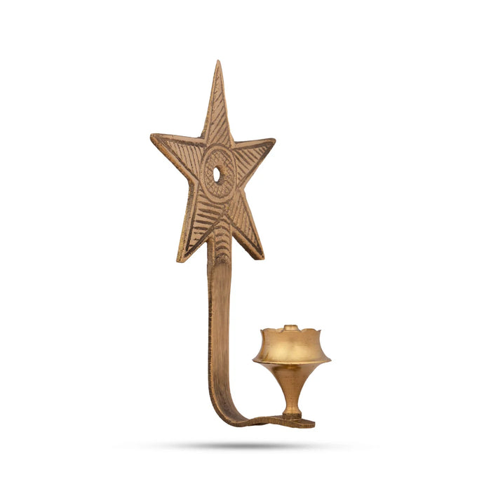 Brass Agarbathi Stand - 3 x 1.5 Inches | Agarbatti Stand/ Star Design Incense Holder for Pooja/ 25 Gms Approx