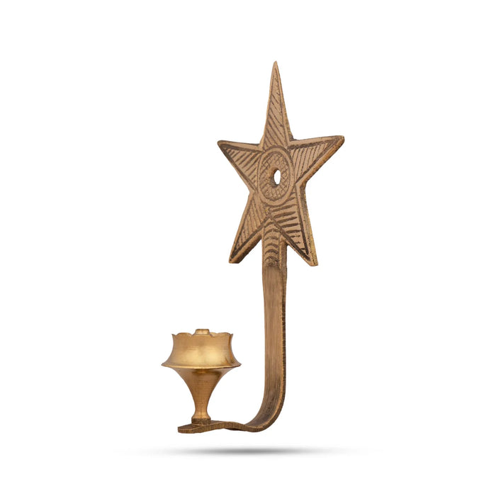 Brass Agarbathi Stand - 3 x 1.5 Inches | Agarbatti Stand/ Star Design Incense Holder for Pooja/ 25 Gms Approx