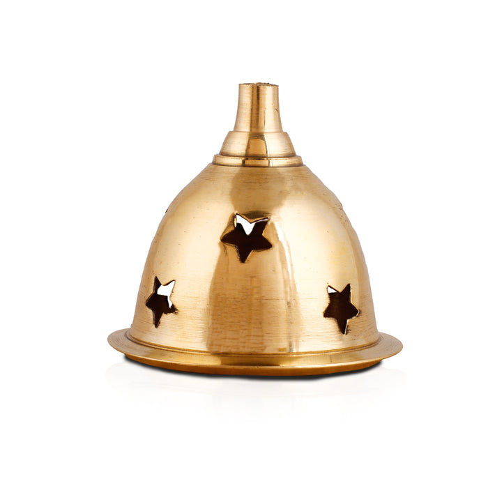Nanda Deepam With Lid - 2.5 x 2 Inches | Brass Lamp/ Nandha Vilakku/ Brass Pooja Diya for Home