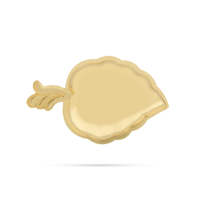 Brass Plate - 5.5 x 3.5 Inches | Decorative Leaf Design Plate/ Pooja thali Tray