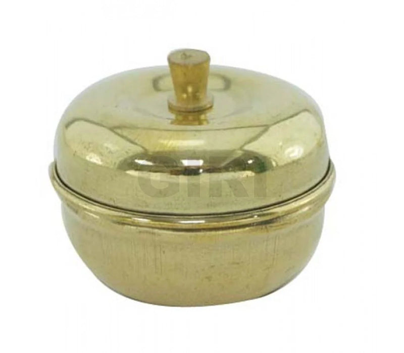 Brass Kumkum Pot - 1.75 x 2 Inches | Sindoor Pot/ Kumkum Bharani for Home/ 40 Gms Approx