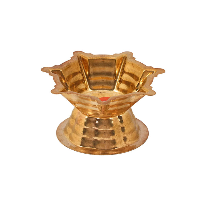 Brass Seven Star Deep - 1.5 x 2.5 Inches | Brass Lamp/ 7 Star Diya/ Vilakku for Pooja/ 30 Gms Approx