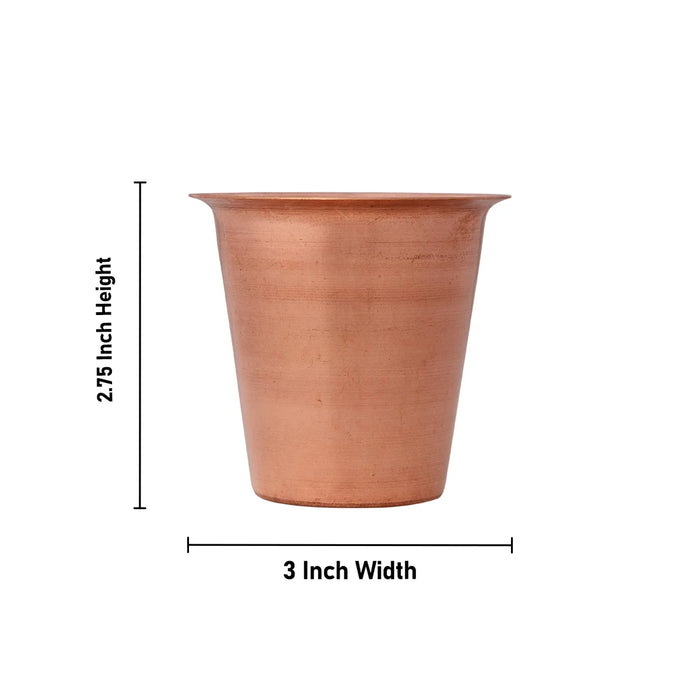 Copper Tumbler - 2.75 x 3 Inches | Coffee Tumbler/ Copper Cup for Home/ 54 Gms Approx