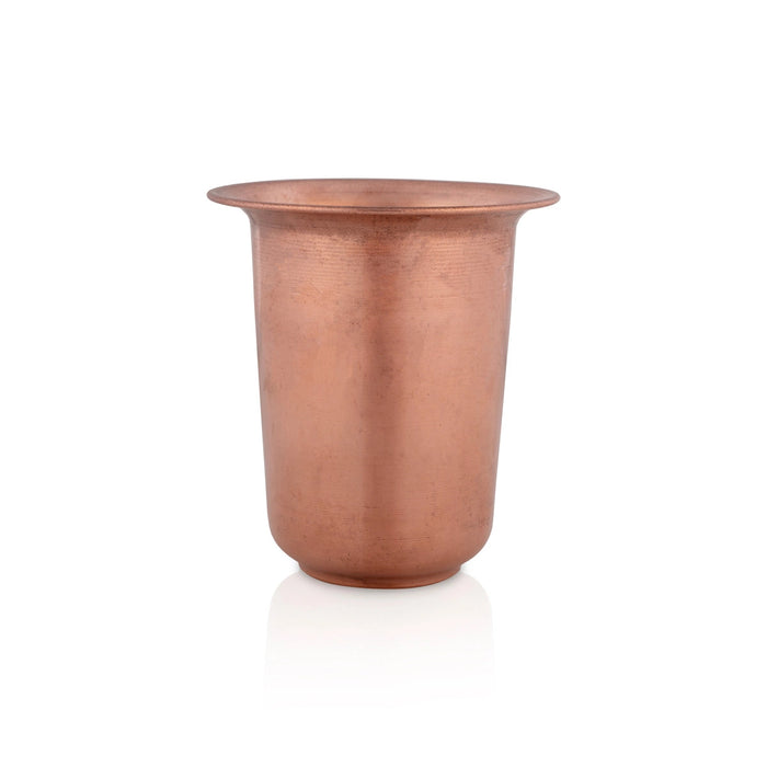 Coffee Tumbler - 3.5 x 3 Inches | Copper Glass/ Beading Design Copper Tumbler/Copper Vessel/Copper Cup for Home