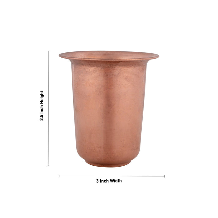 Coffee Tumbler - 3.5 x 3 Inches | Copper Glass/ Beading Design Copper Tumbler/Copper Vessel/Copper Cup for Home