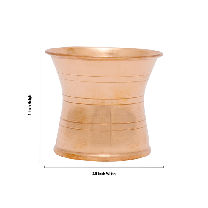 Pancha Patra - 3 x 2.5 Inches | Copper Panchapatra/ Panchamurt for Pooja/ 100 Gms Approx