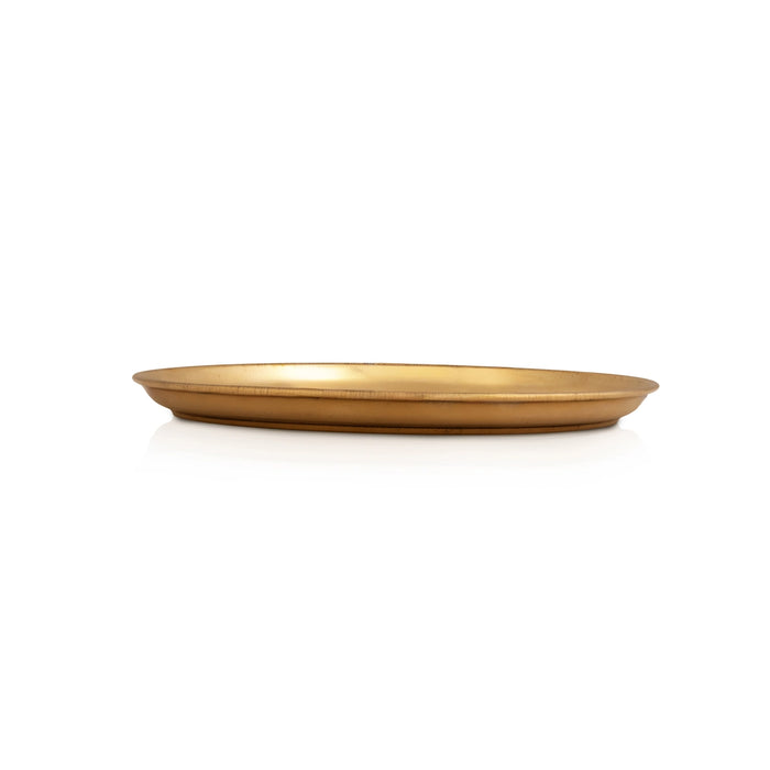 Brass Plate - 0.5 x 9 Inches | Halwa Plate/ Decorative Pooja Thali/ Small Plate For Naivedyam & Pooja