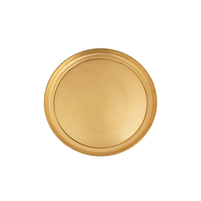 Brass Plate - 0.5 x 9 Inches | Halwa Plate/ Decorative Pooja Thali/ Small Plate For Naivedyam & Pooja
