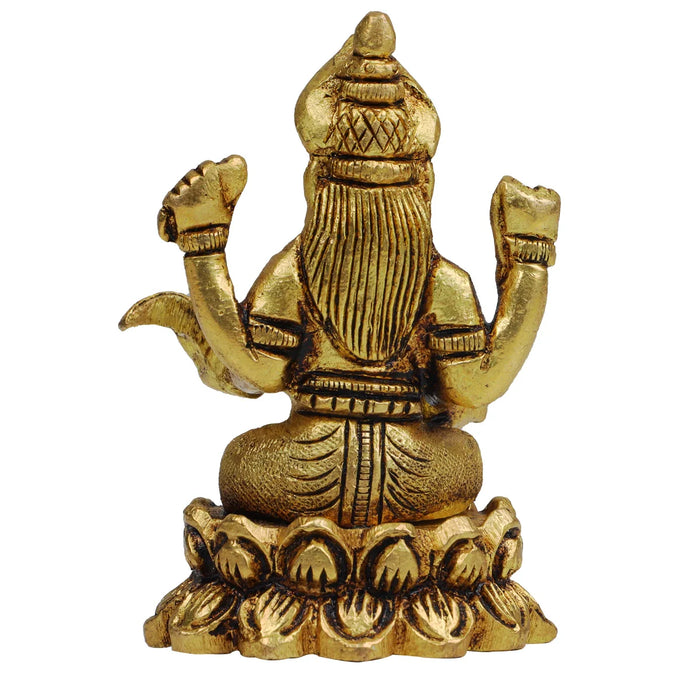 Saraswati Statue - 3 Inches | Saraswathi Statue/ Antique Brass Statue for Pooja/ 250 Gms Approx