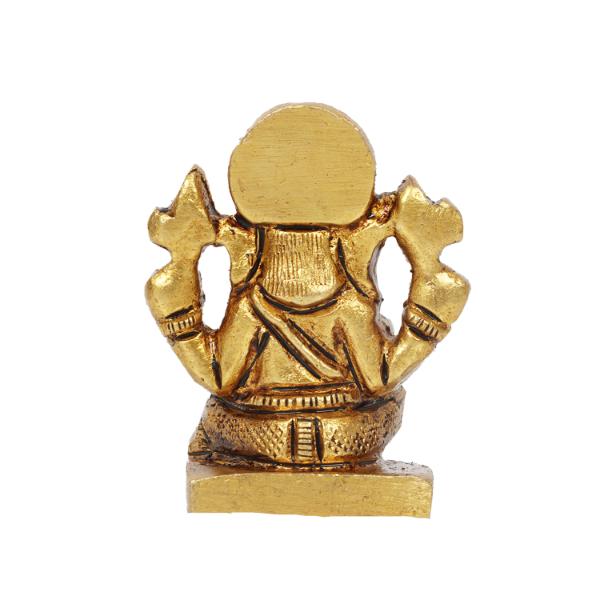 Ganesh Idol - 1.5 X 1 Inches | Antique Brass Statue/ Sitting Vinayagar Statue For Pooja