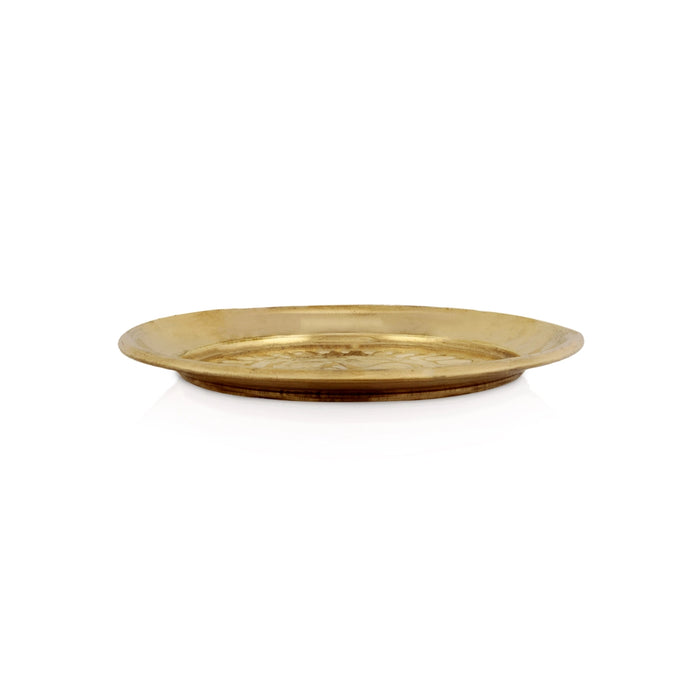 Brass Plate - 3 Inches | Beading Design Thali Plate/ Pooja Plate/ Thali Plate For Traditional Pooja
