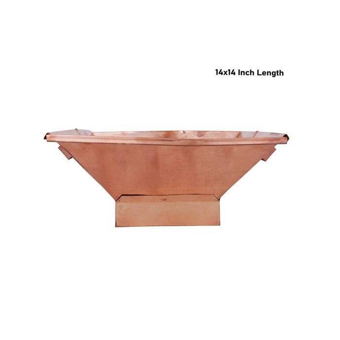 Havan Kund With Stand - 14 x 14 Inches | Agnihotra With Handle/ Copper Hawan Kund for Pooja/ 1.280 Kgs Approx