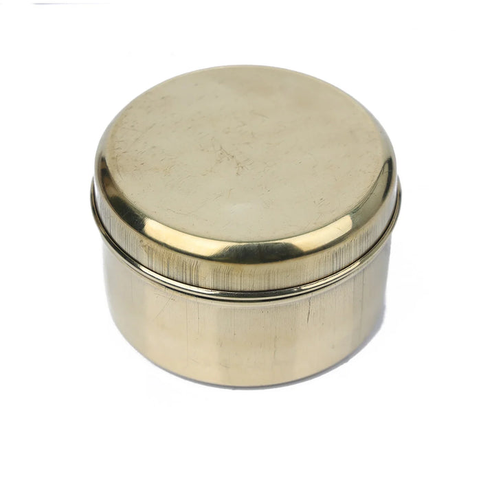 Brass Storage Box - 2 x 3 Inches | Brass Tiffin Box/ Masala Box for Home/ 60 Gms Approx