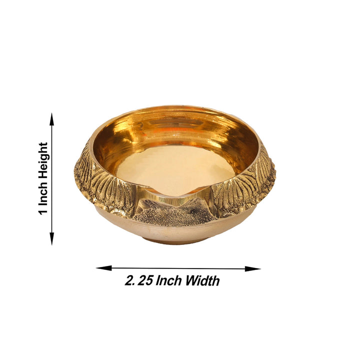 Kubera Vilakku - 1 x 2.25 Inches | Brass Lamp/ Kuber Deepam/ Kuber Diya for Pooja
