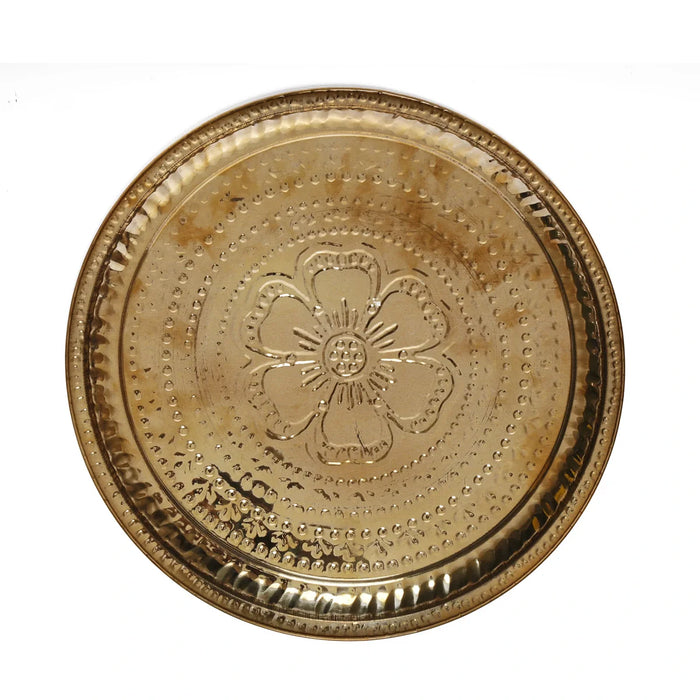 Brass Plate - 11 Inches | Thali Plate/ Pooja Plate for Home/ 130 Gms Approx